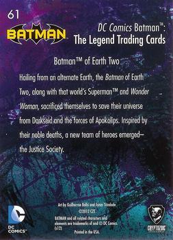 2013 Cryptozoic DC Comics Batman: The Legend #61 Batman of Earth Two Back