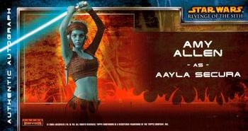 2005 Topps Revenge of the Sith Widevision - Autographs #NNO Amy Allen Back