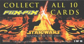 2005 Topps Revenge of the Sith Widevision - Flix-Pix Lenticular Motion #2 Obi-Wan Kenobi Back