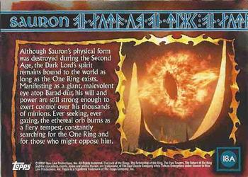 2006 Topps Lord of the Rings Evolution - Evolution A #18A Sauron Back