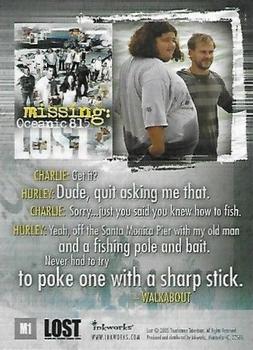 2005 Inkworks Lost Season One - Missing: Oceanic 815 Puzzle #M1 Charlie: Get it? Hurley: Dude, quit asking me Back