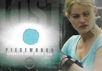 2005 Inkworks Lost Season One - Pieceworks #PW-11 Shirt worn by Emilie de Ravin as Claire Littleton Front