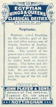 1912 Player's Egyptian Kings & Queens and Classical Deities #19 Neptune Back
