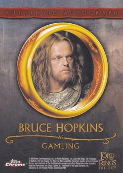 2004 Topps Chrome The Lord of the Rings Trilogy - Autographs #NNO Bruce Hopkins Back
