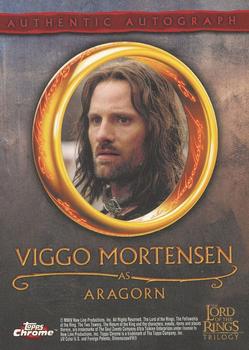 2004 Topps Chrome The Lord of the Rings Trilogy - Autographs #NNO Viggo Mortensen Back