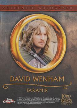 2004 Topps Chrome The Lord of the Rings Trilogy - Autographs #NNO David Wenham Back