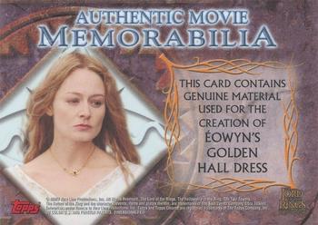 2004 Topps Chrome The Lord of the Rings Trilogy - Memorabilia #NNO Éowyn's Golden Hall Dress Back