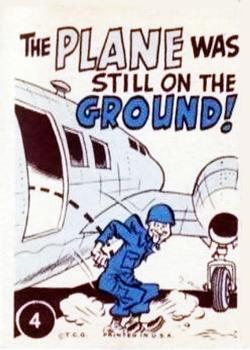 1961 Topps Crazy Cards #4 A stuntman jumped from a jet plane and landed unhurt! Back
