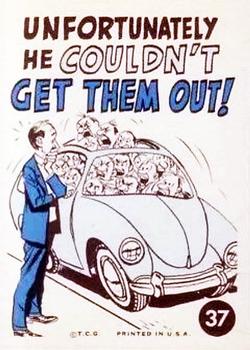 1961 Topps Crazy Cards #37 A Berlin man put 15 people in his Volkswagon! Back
