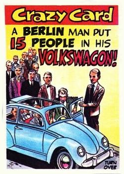 1961 Topps Crazy Cards #37 A Berlin man put 15 people in his Volkswagon! Front