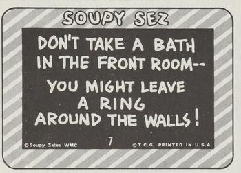 1965 Topps Soupy Sales #7 Don't take a bath in the front room Back