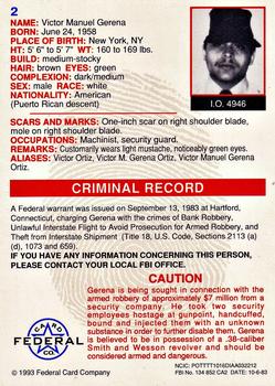 1993 Federal Wanted By FBI #2 Victor Manuel Gerena Back