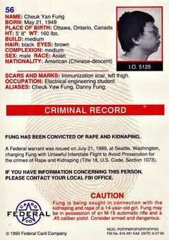 1993 Federal Wanted By FBI #56 Cheuk Yan Fung Back