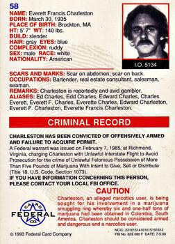 1993 Federal Wanted By FBI #58 Everett Francis Charleston Back