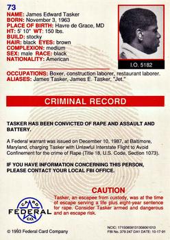 1993 Federal Wanted By FBI #73 James Edward Tasker Back