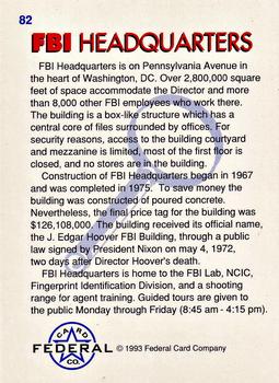 1993 Federal Wanted By FBI #82 FBI Headquarters Back
