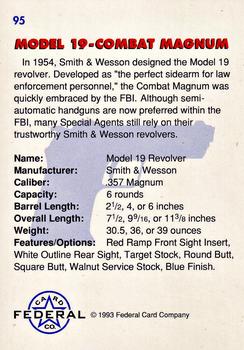 1993 Federal Wanted By FBI #95 Model 19 - Combat Magnum Back