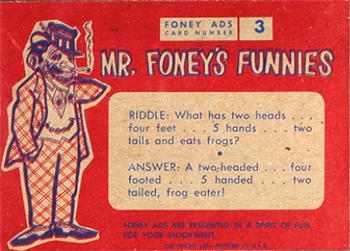 1960 Leaf Foney Ads #3 Mr. Mean Back
