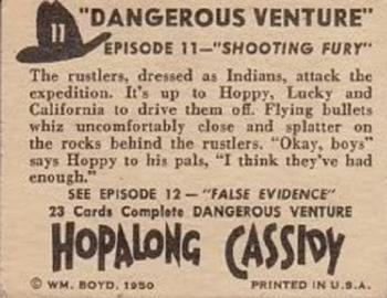 1950 Topps Hopalong Cassidy #11 Shooting Fury Back