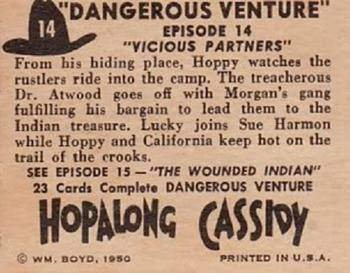 1950 Topps Hopalong Cassidy #14 Vicious Partners Back