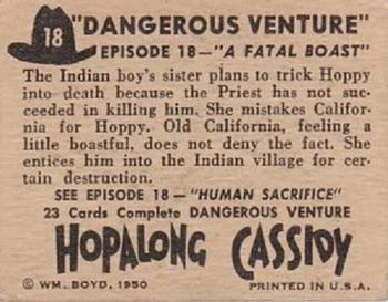 1950 Topps Hopalong Cassidy #18 A Fatal Boast Back