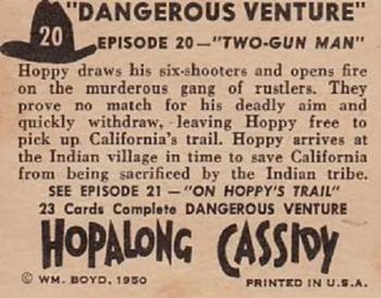 1950 Topps Hopalong Cassidy #20 Two-Gun Man Back