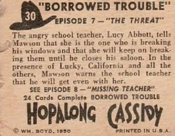 1950 Topps Hopalong Cassidy #30 The Threat Back