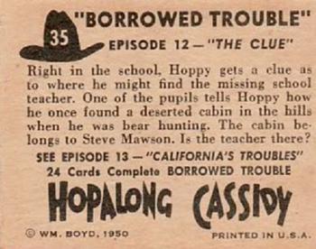 1950 Topps Hopalong Cassidy #35 The Clue Back