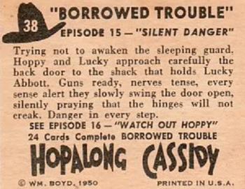 1950 Topps Hopalong Cassidy #38 Silent Danger Back