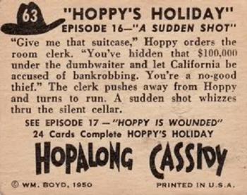 1950 Topps Hopalong Cassidy #63 A Sudden Shot Back