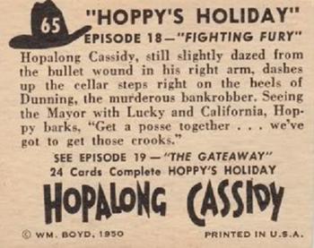 1950 Topps Hopalong Cassidy #65 Fighting Fury Back