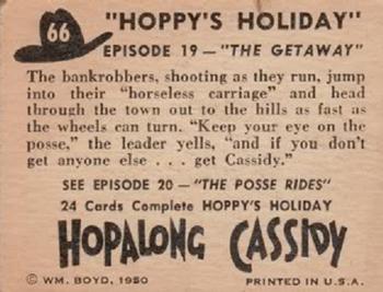 1950 Topps Hopalong Cassidy #66 The Gateaway Back