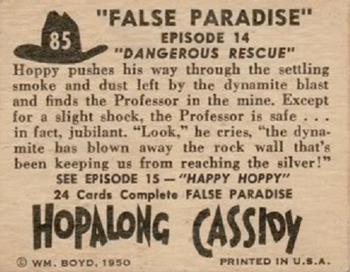 1950 Topps Hopalong Cassidy #85 Dangerous Rescue Back