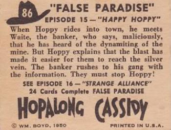 1950 Topps Hopalong Cassidy #86 Happy Hoppy Back