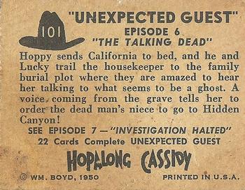 1950 Topps Hopalong Cassidy #101 The Talking Dead Back