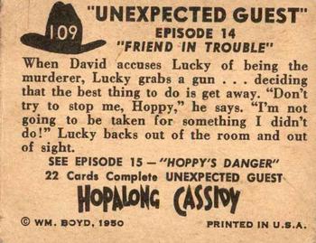 1950 Topps Hopalong Cassidy #109 Friend in Trouble Back