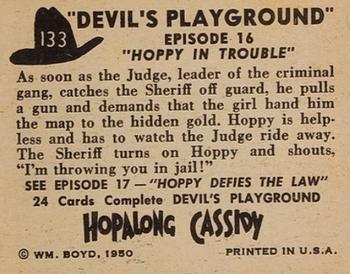 1950 Topps Hopalong Cassidy #133 Hoppy in Trouble Back