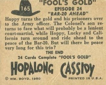 1950 Topps Hopalong Cassidy #165 Bar-20 Ahead Back