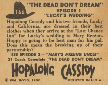 1950 Topps Hopalong Cassidy #166 Lucky's Wedding Back