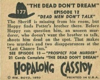 1950 Topps Hopalong Cassidy #177 Dead Men Don't Talk Back