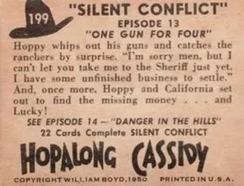 1950 Topps Hopalong Cassidy #199 One Gun for Four Back