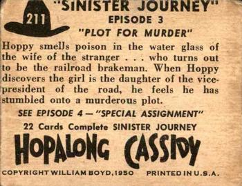 1950 Topps Hopalong Cassidy #211 Plot for Murder Back