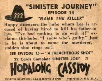 1950 Topps Hopalong Cassidy #222 Name the Killer Back