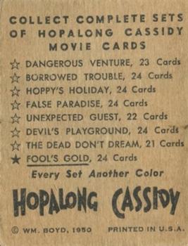 1950 Topps Hopalong Cassidy - Foil #NNO California and Hoppy in Fool's Gold Back