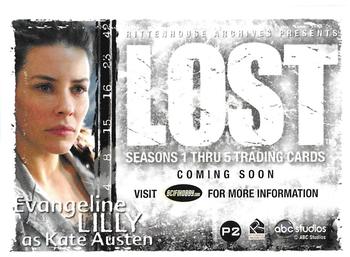 2010 Rittenhouse Lost Seasons 1 thru 5 - Promo #P2 Evangeline Lilly Back