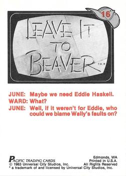1983 Pacific Leave It To Beaver #16 Where's the Beaver? - June Back
