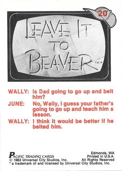 1983 Pacific Leave It To Beaver #20 Ward's Baseball Back
