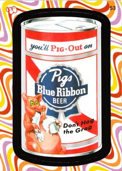 2008 Topps Wacky Pack Flashback Series 2 #53 Pigs Blue Ribbon Beer Front