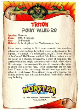 1991 Topps Monster in My Pocket (US Edition) - Hobby Version (No Card Numbers) #NNO Triton Back