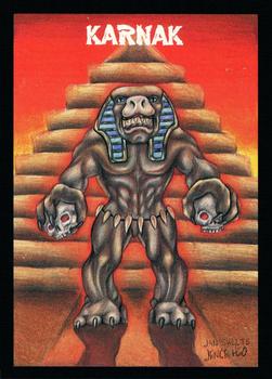 1991 Topps Monster in My Pocket (US Edition) - Hobby Version (No Card Numbers) #NNO Karnak Front